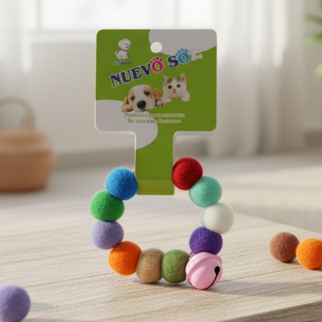 COLLAR DE POMPONES PARA GATO IMPORTADOR