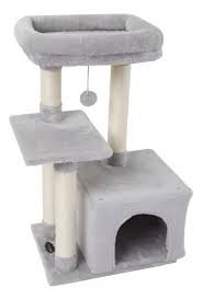 BEEPAW RASCADOR ARBOL TERCIOPELO GRIS