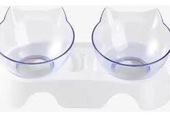 COMEDERO DOBLE BASE PLASTICA PLATO ACRILICO