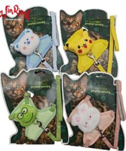 CONJ PECHERA Y CORREA P/GATO C/PELUCHE