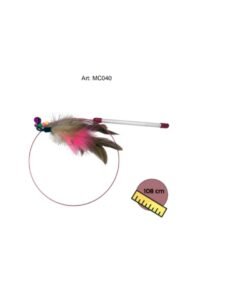 MC040 CAÑA FLEXIBLE C/PLUMAS Y CASCABEL 85CM