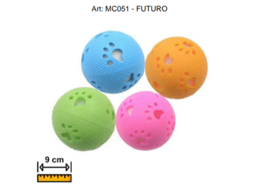MC050 PELOTA DE GOMA CON CHIFLE 9 CM