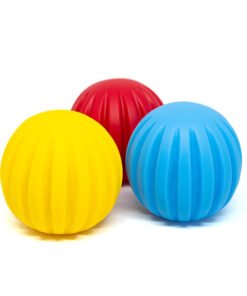 JUGUETE DE VINILO C/ CHIFLE (PELOTA C/ LINEAS) HT