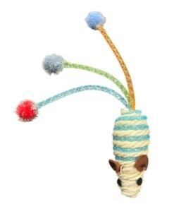 JUGUETE RATA SISAL 3 POMPONES 566-2