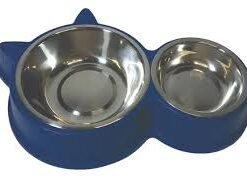 COMEDERO DOBLE C/ OREJAS Y PLATOS DE ACERO