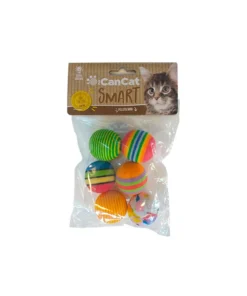 CAT CAN PELOTA GOMA MULTICO P/GATO X 6 UN