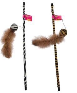 PALITO PLAST P/GATOS C/PELOTA ANIMAL PRINT