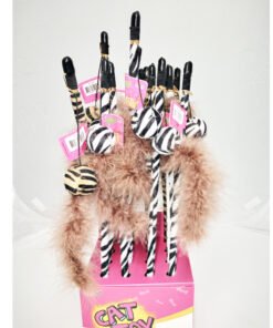 PALITO PLAST P/GATOS C/PELOTA ANIMAL PRINT