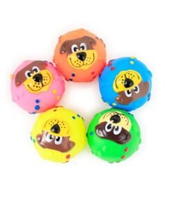 JUGUETE PELOTA LATEX CARA PERRO C/CHIFLE