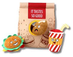 GIGWI FAST FOOD BAG W/HAMBURG & COKE MILLEX