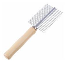 PEINE ACERO DOBLE MANGO MADERA IMPORTADOR