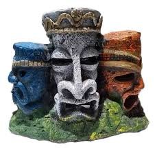 FIGURA LEGENDARIA DE RESINA TRES CABEZAS (TIKI)