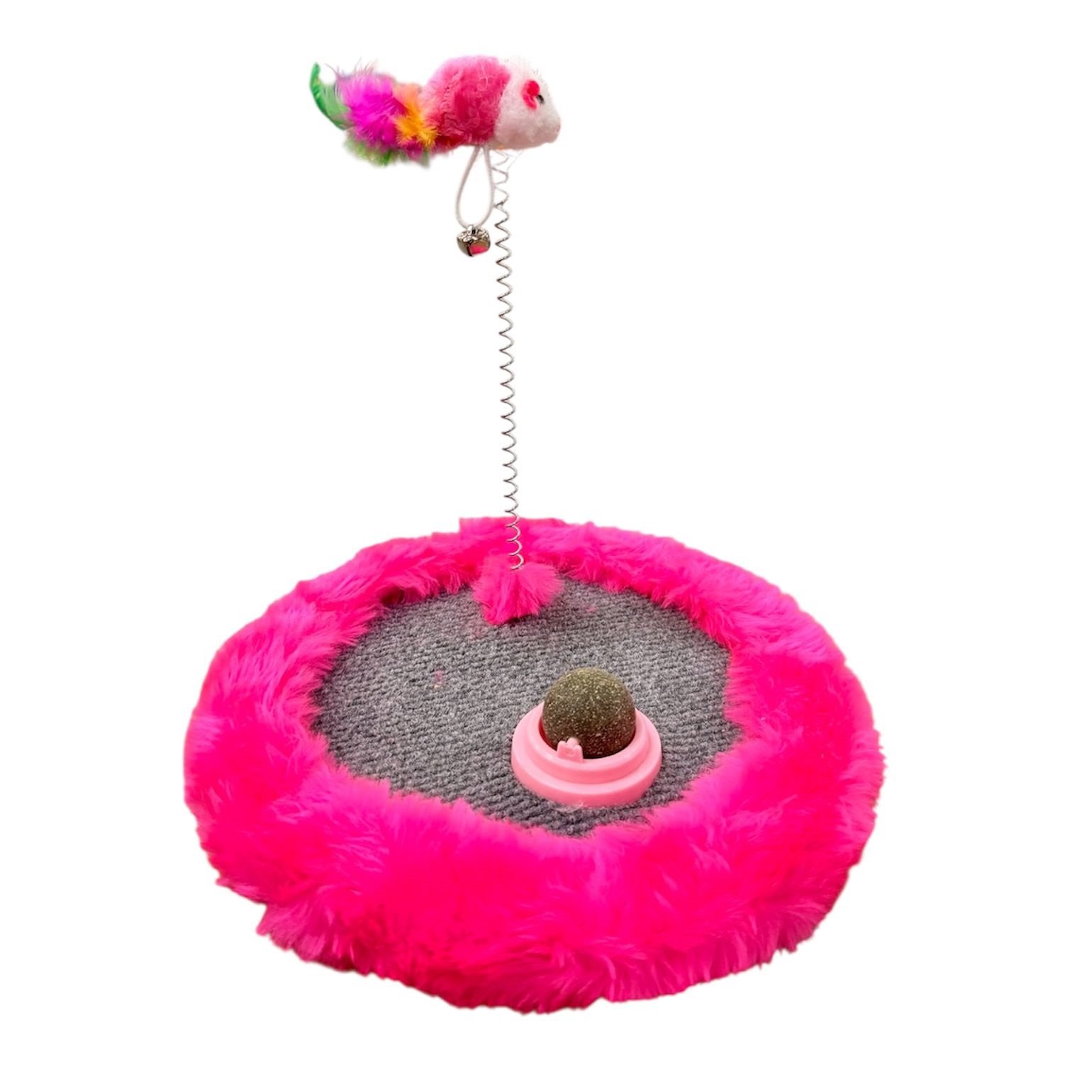 RASCADOR BASE C/RATITA RESORTE Y CATNIP BUR. AZUL