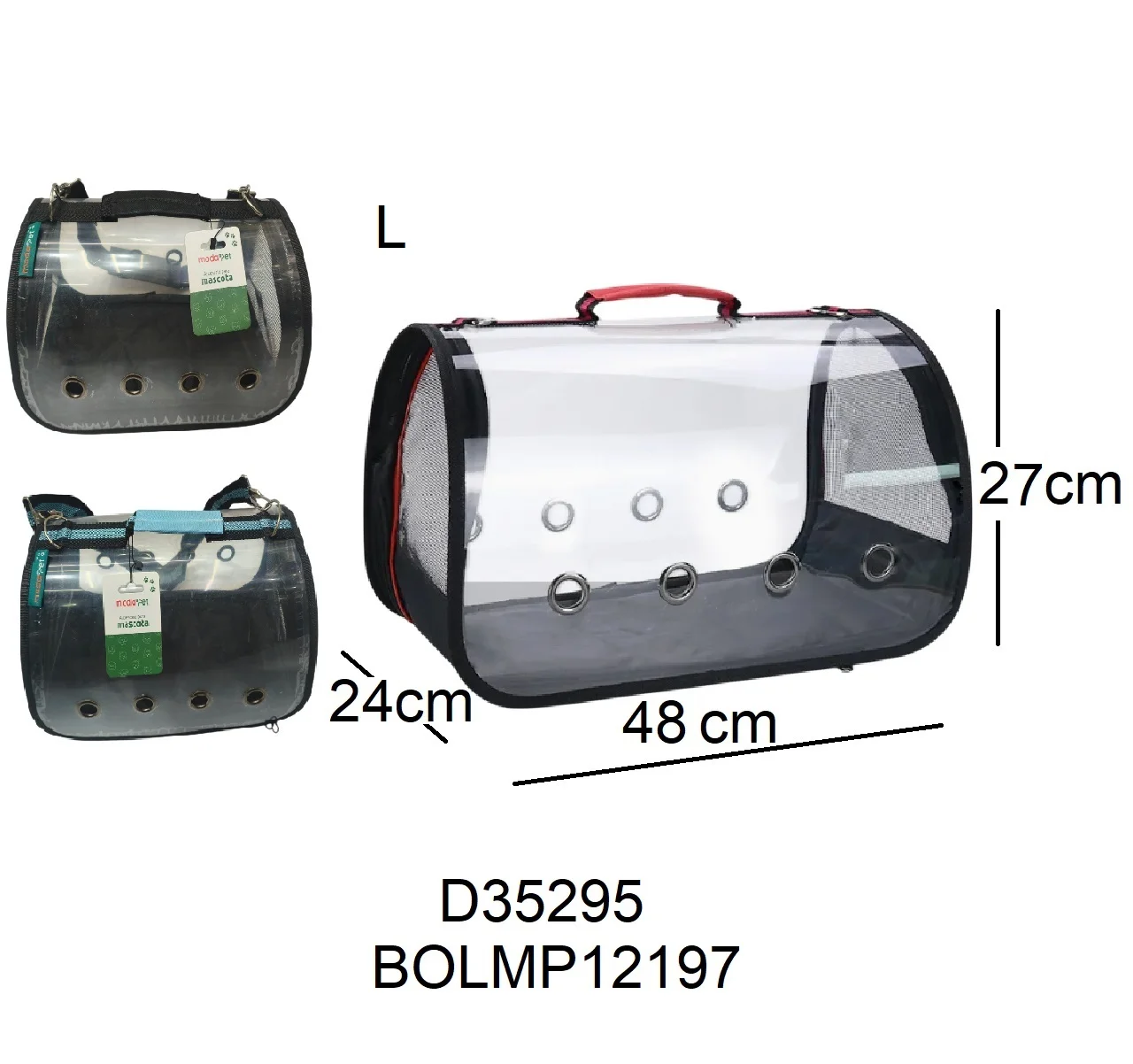 BOLSO TRANSPORTADOR TRANSPARENTE 48X24X27 MPT HT