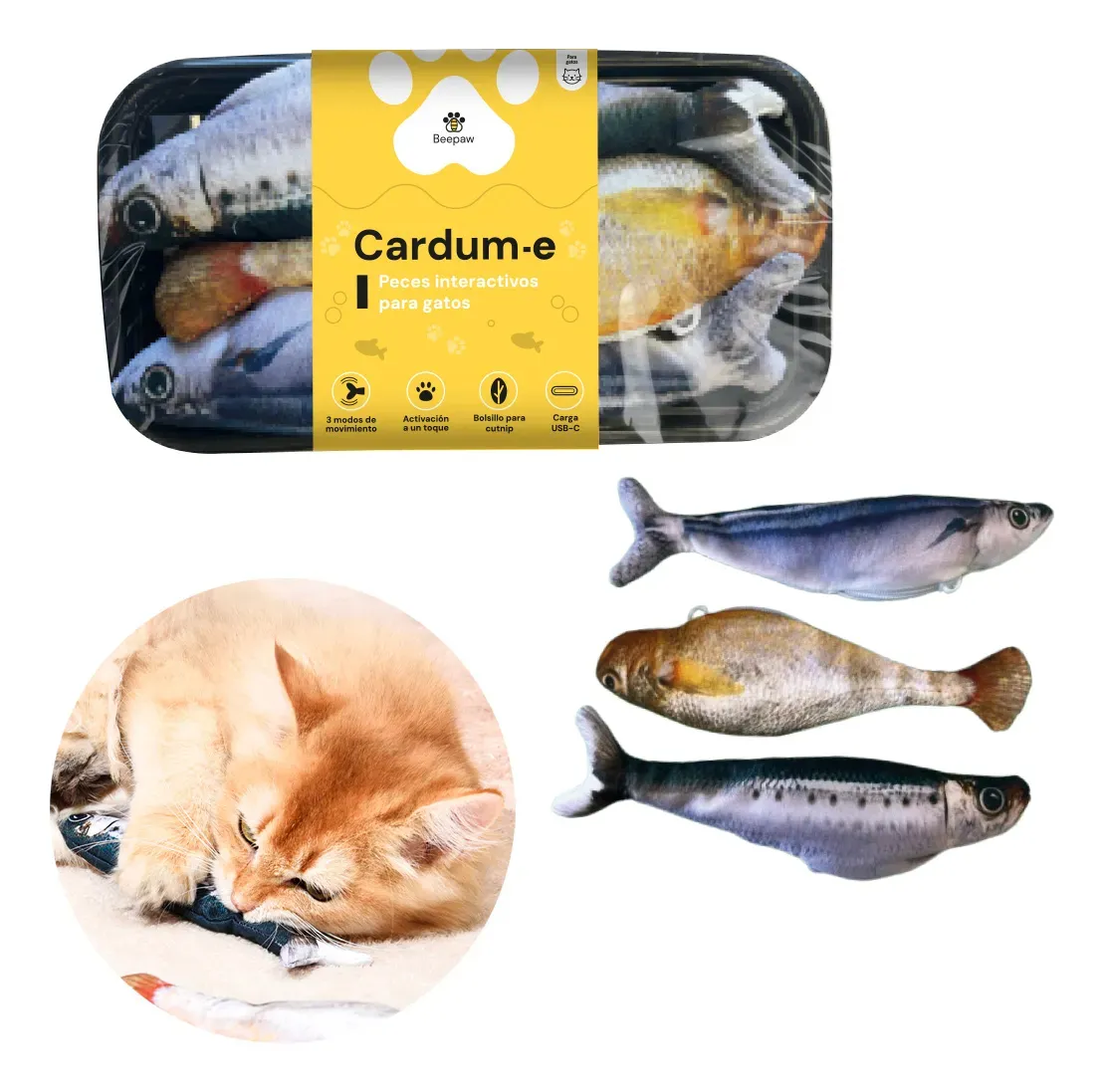 BEEPAW CARDUM-E PECES INTERACT. C/MOVIMIENTO X3