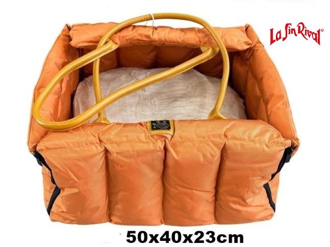 CAN CAT BOLSO CAMA LUXURY NARANJA 44X20X30CM