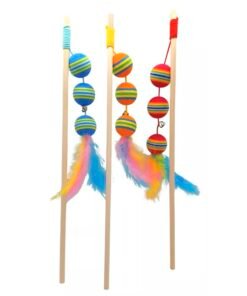 VARITA P/GATO C/3 PELOTAS Y PLUMA (WPS106)