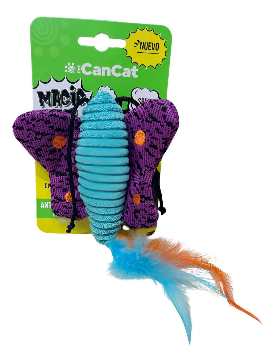 MARIPOSA CON PLUMAS CAN CAT