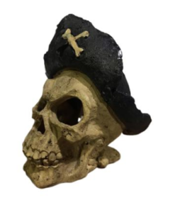 CALAVERA DE RESINA C/SOMBRERO PIRATA