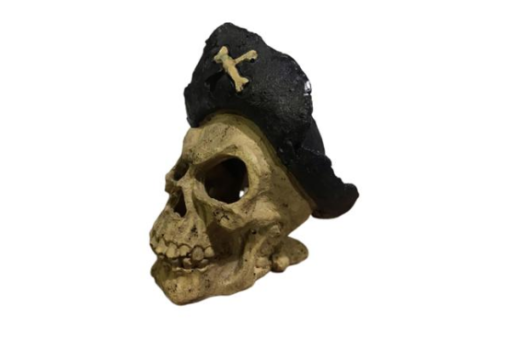 CALAVERA DE RESINA C/SOMBRERO PIRATA