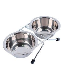 COMEDERO ACERO DOBLE GRANDE 21CM MILLEX