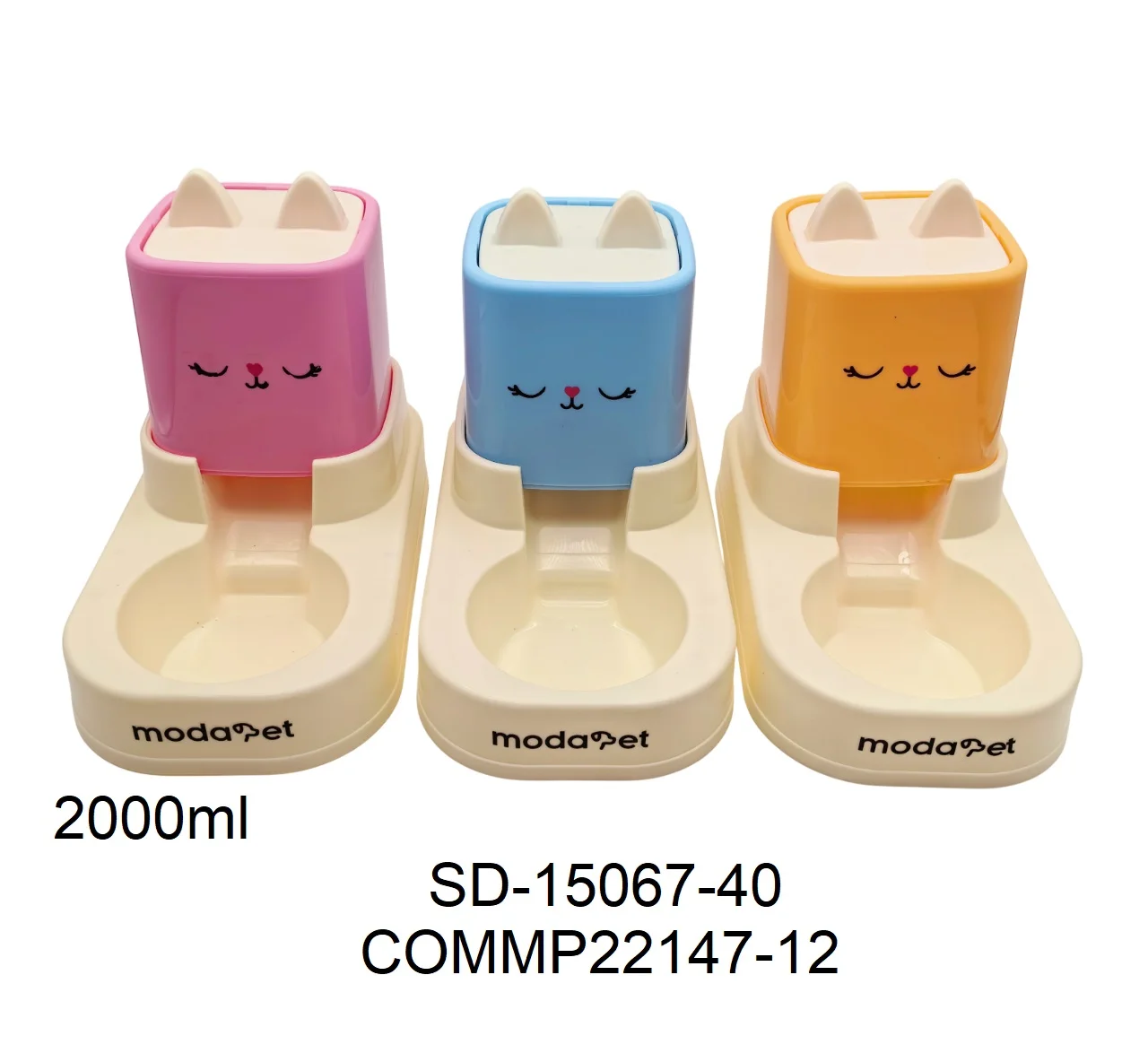 COMEDERO/BEBEDERO AUTOMATICO 2.2L CARA DE GATO HT