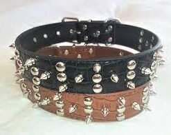 COLLAR CUERO C/TACHAS Y PUAS 60 CM