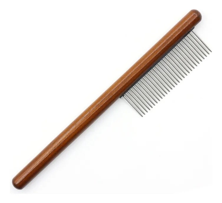 PEINE MANGO DE MADERA FINO