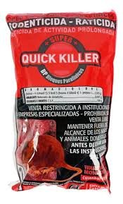 QUICK KILLER RATICIDA BLOQUE X 1 KG BOLSA ROJA