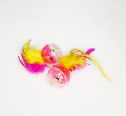 PELOTA C/PLUMAS Y CASCABEL X 2 UN MILLEX
