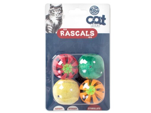 RASCALS PACK 4 PELOTAS, 2 CASCABEL,2 HIERBA