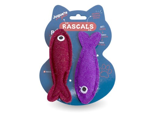 RASCALS PACK PEZ C/HIERBA GATERA ROJO/VIOLETA