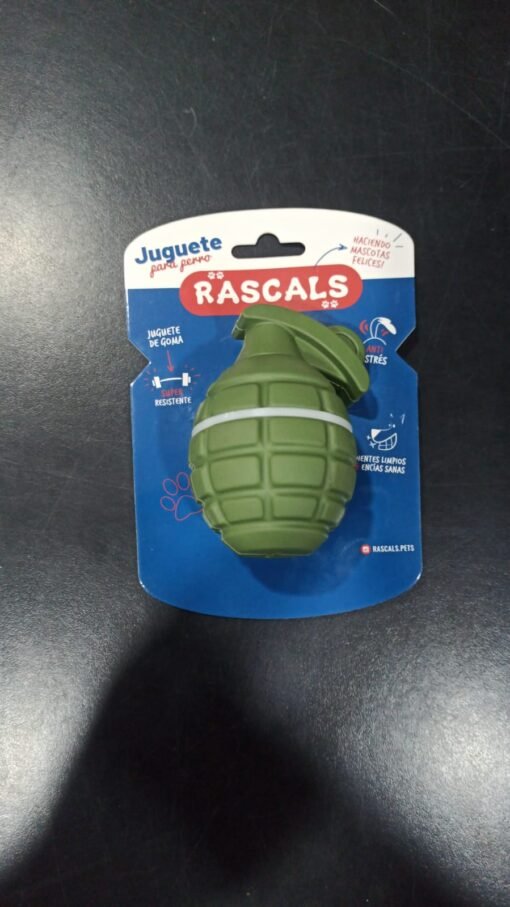 RASCALS JUGUETE GRANADA DE GOMA VERDE 8.9x6x6