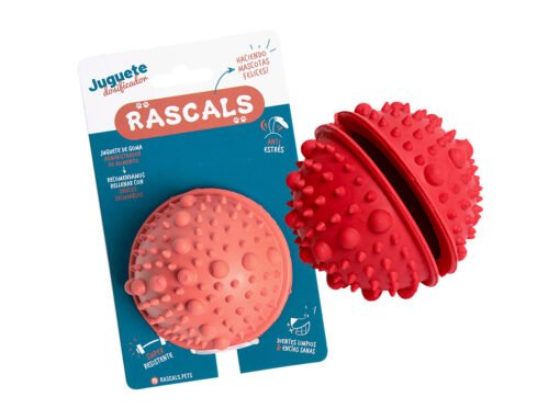 RASCALS PELOTA C/PINCHES DISPENSADORA ROJA