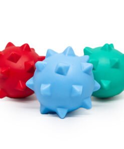 JUGUETE DE VINILO C/ CHIFLE (PELOTA C/ PUNTAS)