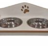 COMEDERO DE MADERA PATITA DOBLE 15 CM ALTO
