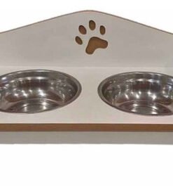 COMEDERO DE MADERA PATITA DOBLE 15 CM ALTO