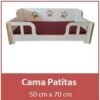 CAMA DE MADERA PATITAS 50x70