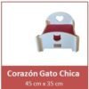 CAMA DE MADERA CORAZON GATO CHICA 45x35