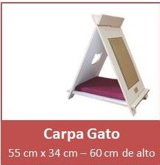 CUCHA DE MADERA TIPO CARPA P/GATO 60x55x34