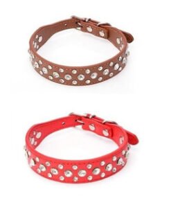 COLLAR CUERO COLOR 70CM C/PUAS Y TACHAS