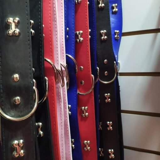 COLLAR CUERO COLOR C/APLIQUE 65CM