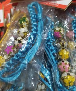 COLLAR HILO TRENZADO X / 5 CASCABELES