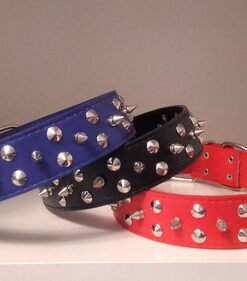 COLLAR CUERO FINO C/ PUAS Y TACHAS IMPORTADO