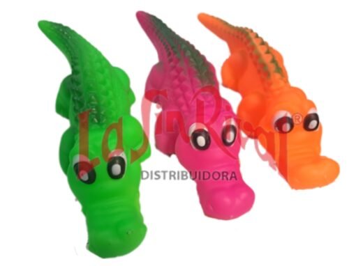 JUGUETE COCODRILO 20CM LATEX C/CHIFLE