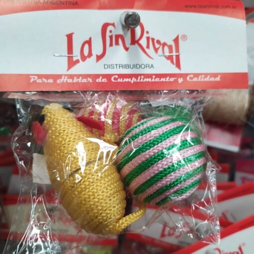 RATA + PELOTA DE HILO P/GATO IMPORTADOR