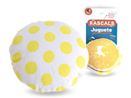 RASCALS NARANJA PLUSH C/ CHIFLE 9.5X9.5CM