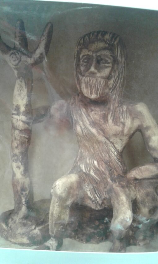 ADORNO POSEIDON SENTADO C/TRIDENTE FLUO