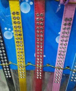 COLLAR CUERINA COLOR DOBLE STRASS