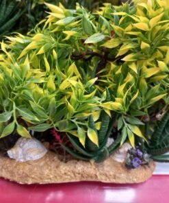 ARBOL C/BASE, PLANTAS Y CARACOLES 18 X 14 CM